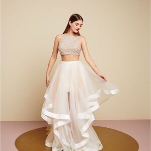 Elegant Cream Two-Piece Gown